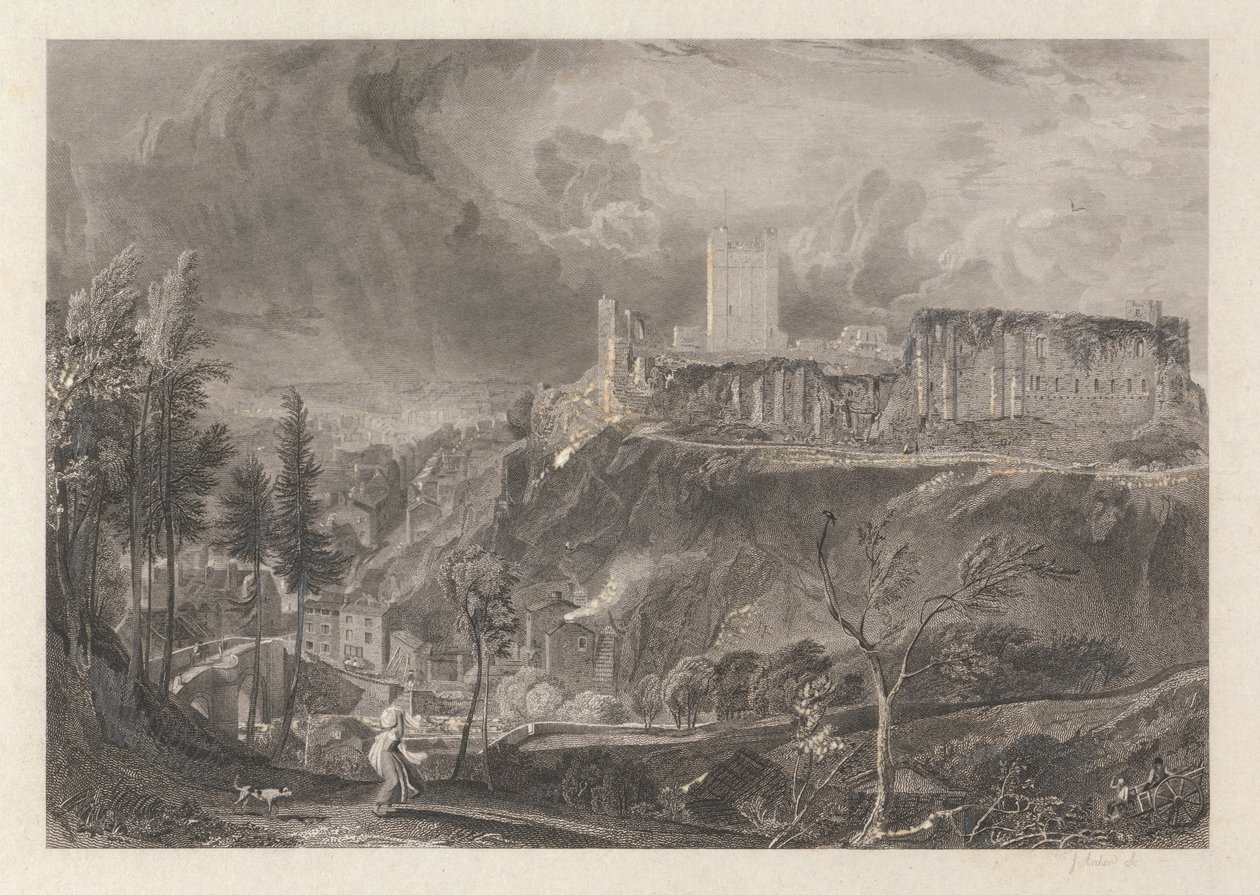 Château et ville de Richmondshire - John Wykeham Archer