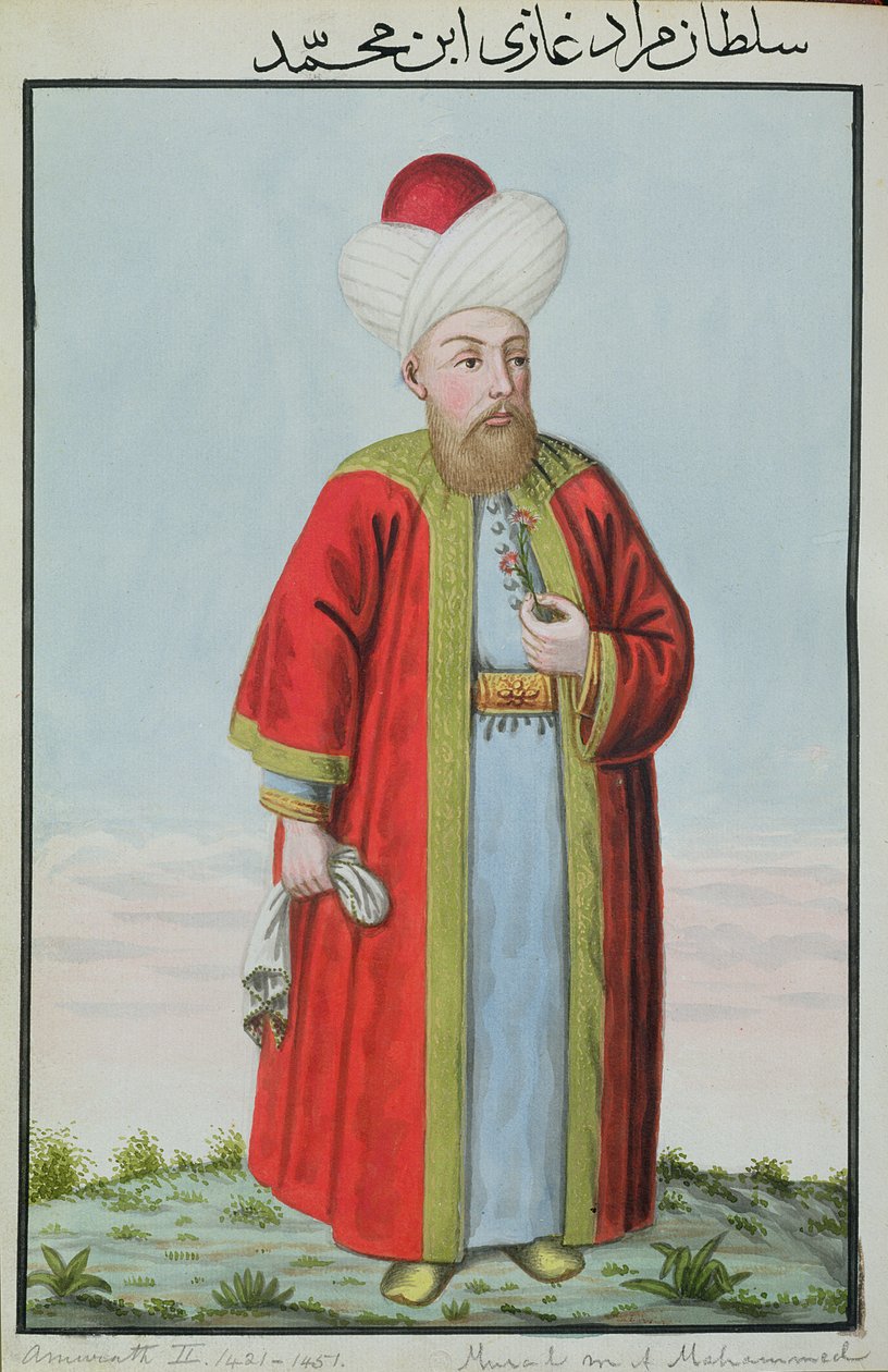 Amurath (Murad) II (1404-1451), sultan de 1421 à 1451, tiré de « Une série de portraits des empereurs de Turquie ». - John Young