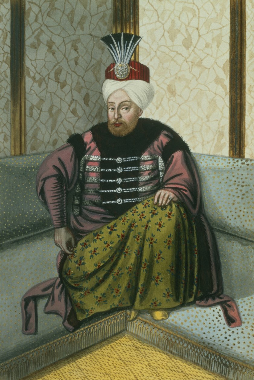 Mahomet (Mehmed) IV (1642-1693), sultan de 1648 à 1687, tiré de « Une série de portraits des empereurs de Turquie ». - John Young