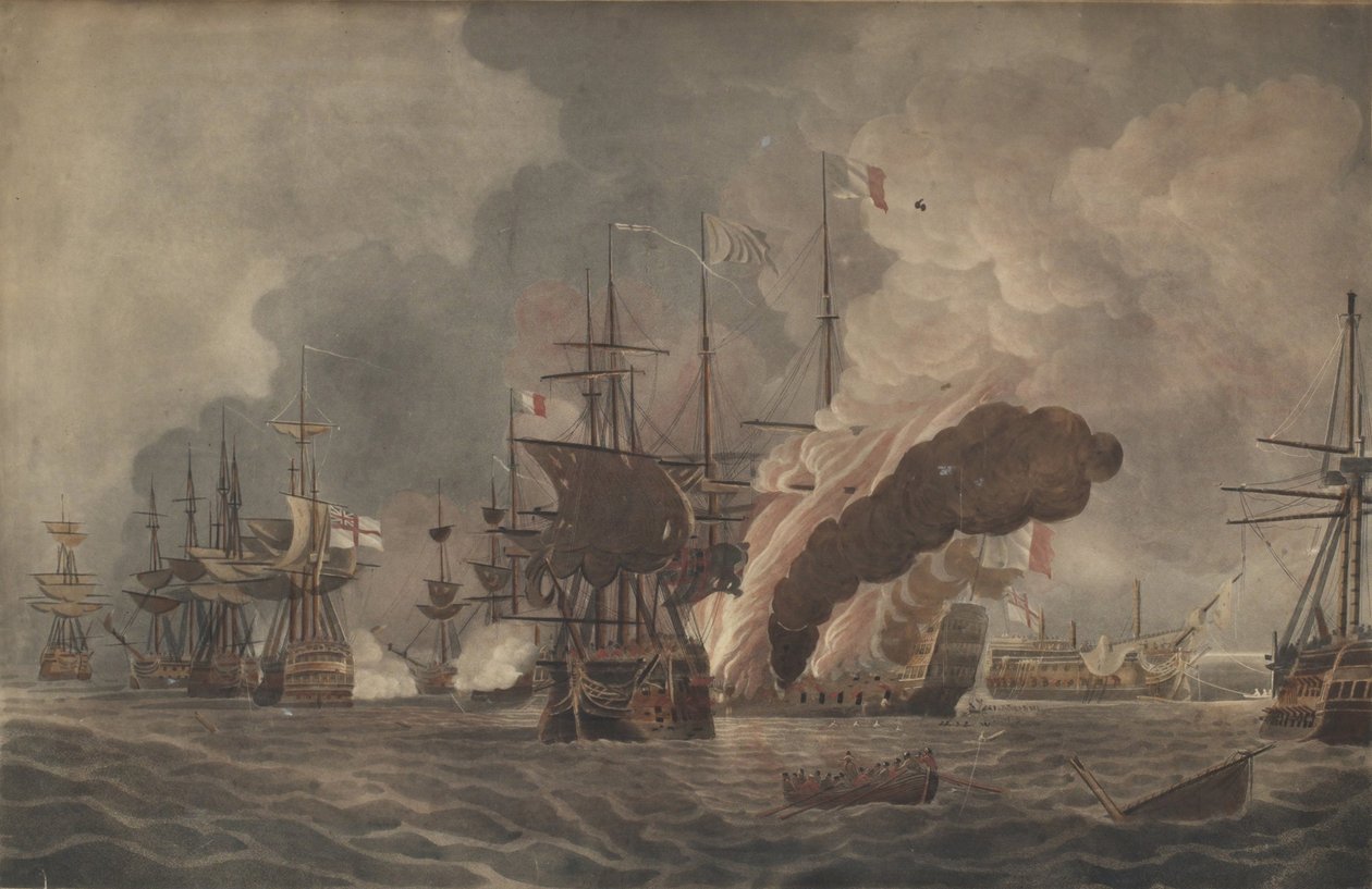 La Bataille du Nil, vers 1800 - John william Edy