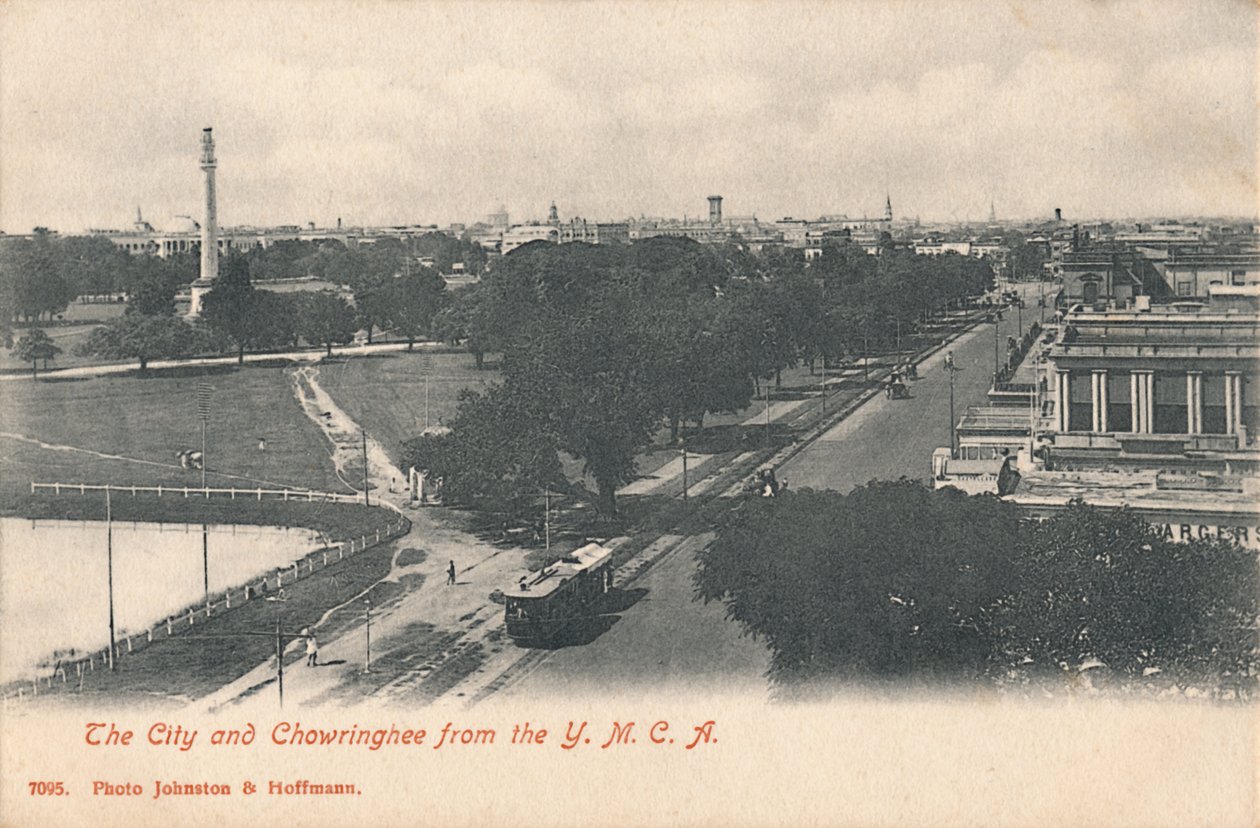 La ville et Chowringhee depuis le Y.M.C.A., début du 20e siècle - Johnston and Hoffmann