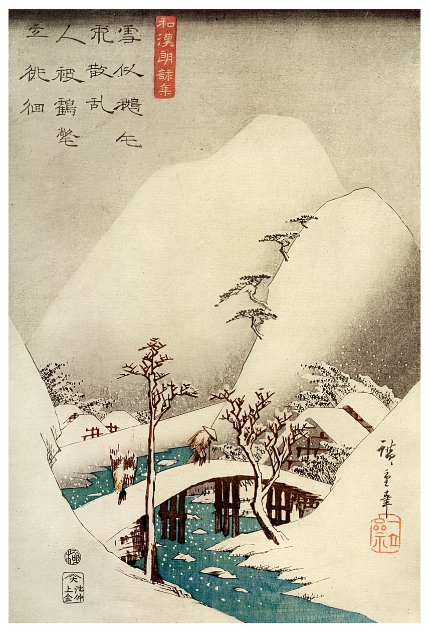 Un ruisseau de montagne dans la neige, 19ème siècle - Jokin