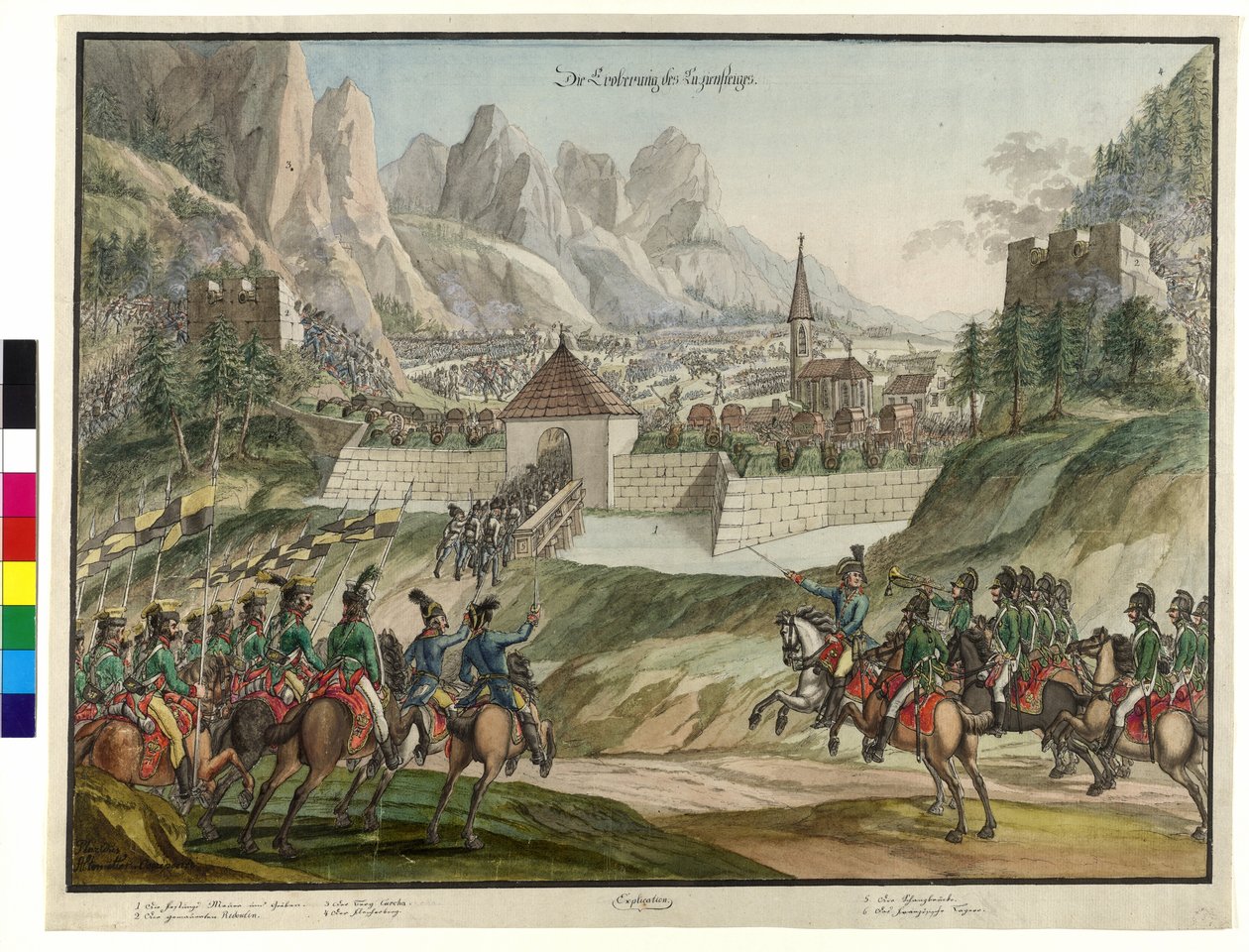 La conquête de Luziensteig par les troupes autrichiennes 1799 - Jokob Placidus Altmutter