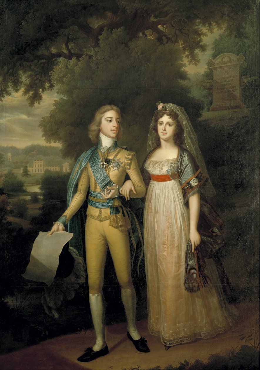 Suédois : Gustav IV Adolf, 1778-1837, roi de Suède et Fredrika Dorotea Vilhelmina, 1781-1826, princesse de Bade, reine de Suède Portrait de Gustav IV Adolf (1778-1837) et Frederica de Bade (1781-1826) - Jonas Forsslund
