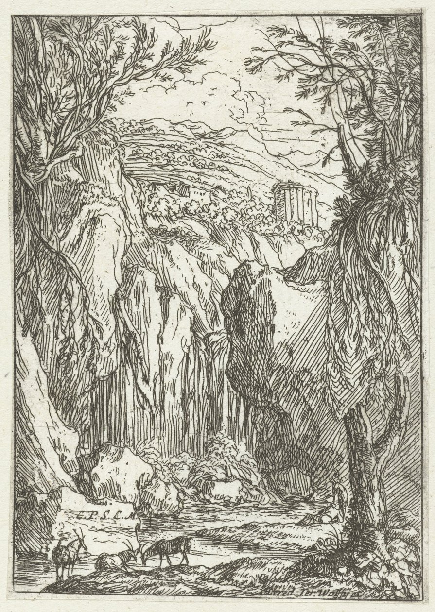 Paysage rocheux avec temple antique - Jonas Umbach