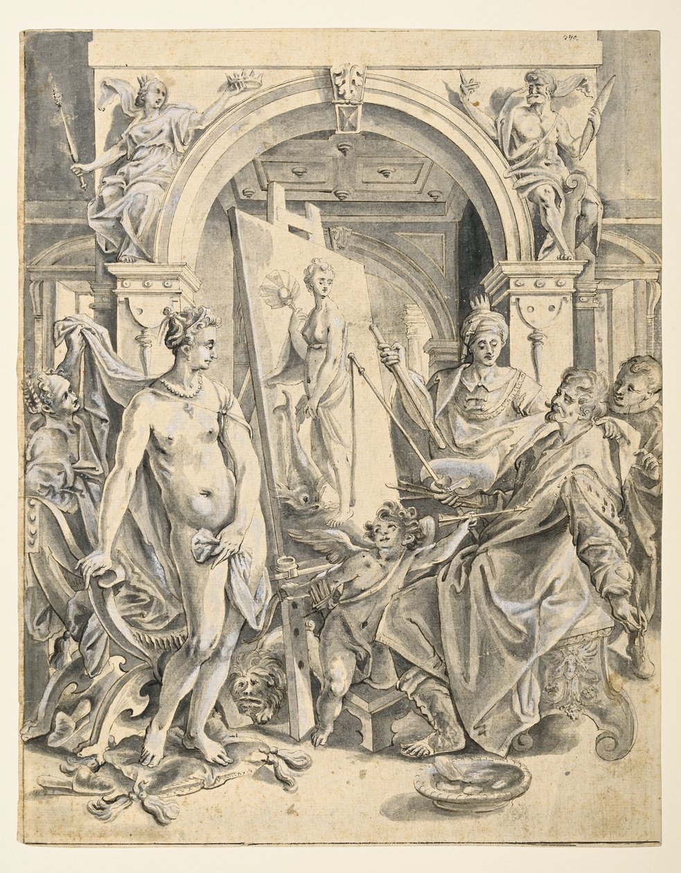 Apelle peignant Campaspe - Joos or Jodocus van (after) Winghe