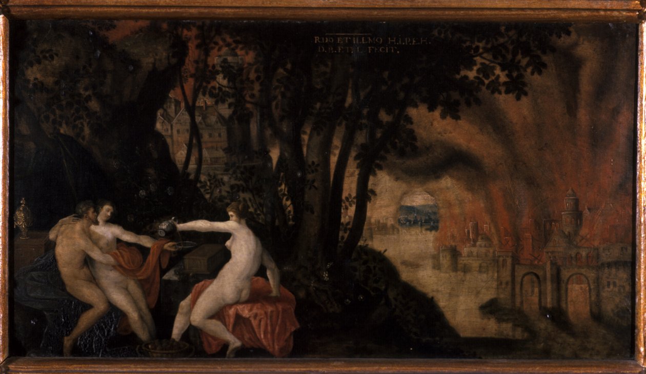 Loth et ses filles sous des roses et des lauriers - Joos or Jodocus van Winghe