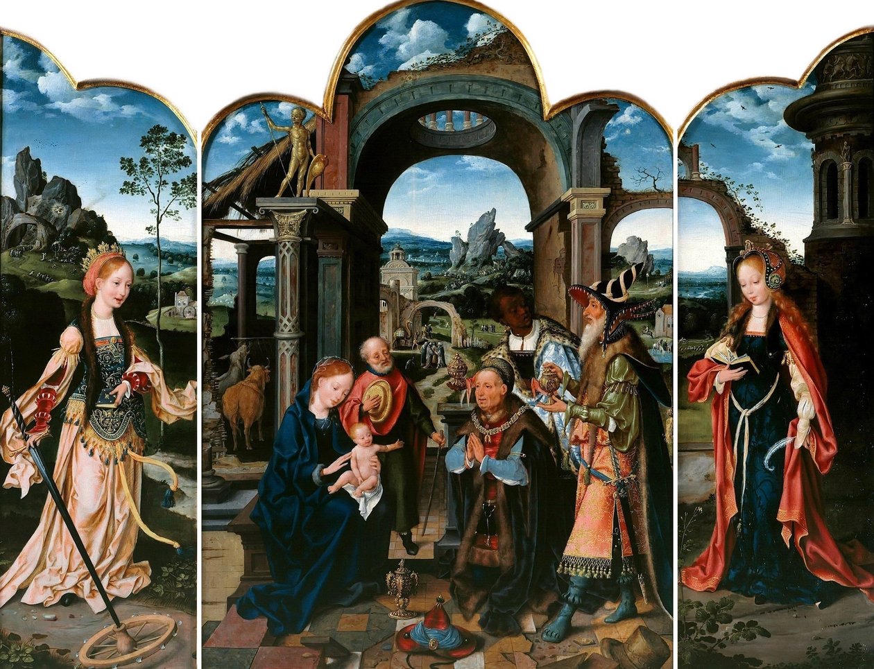 Néerlandais : Sainte Catherine (à gauche) ; L