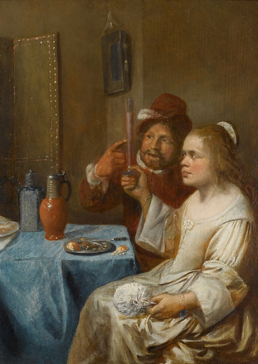 Un couple buvant du vin - Joos van Craesbeeck