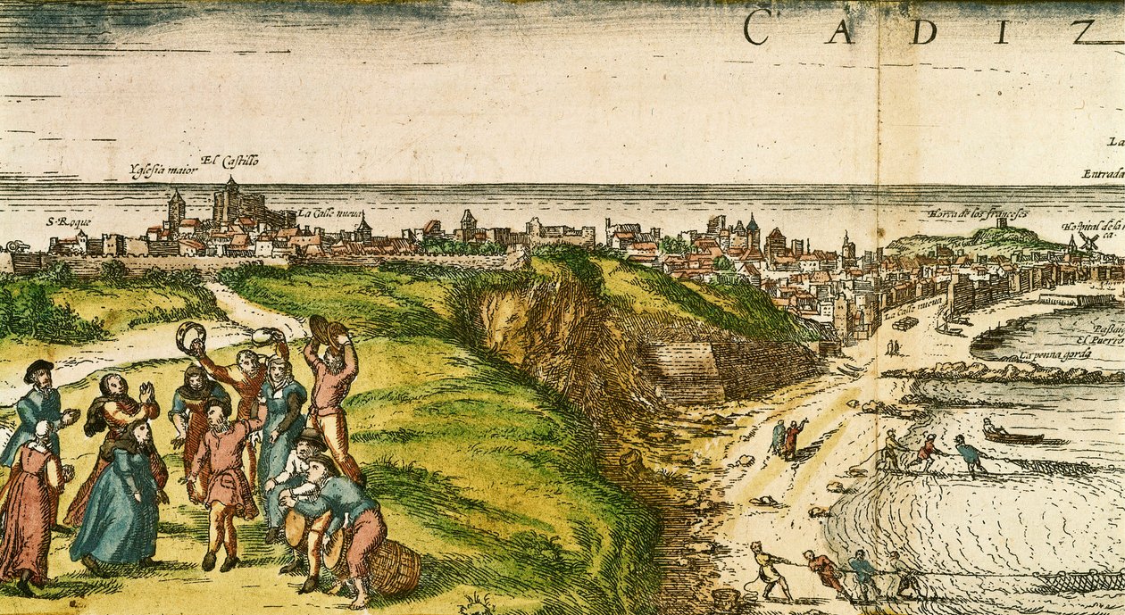 Cadix, Espagne, gravure d