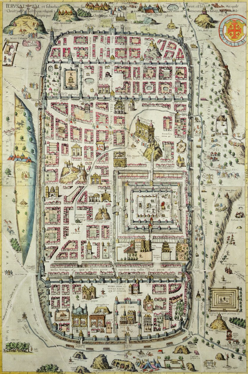 Carte de Jérusalem et des environs, de 