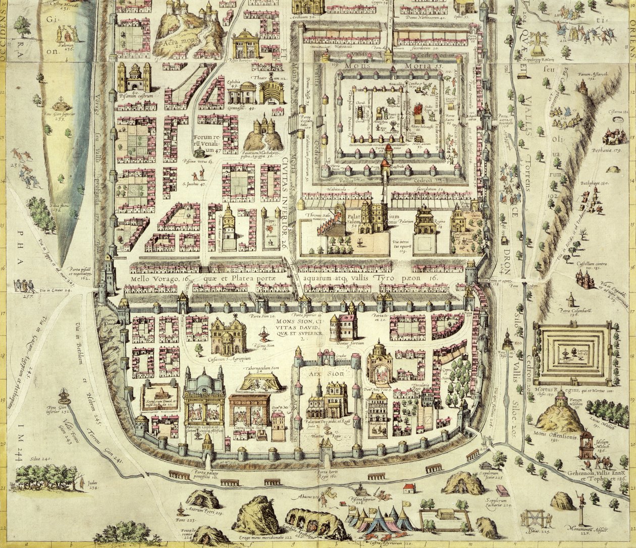 Carte de Jérusalem et des environs, de 