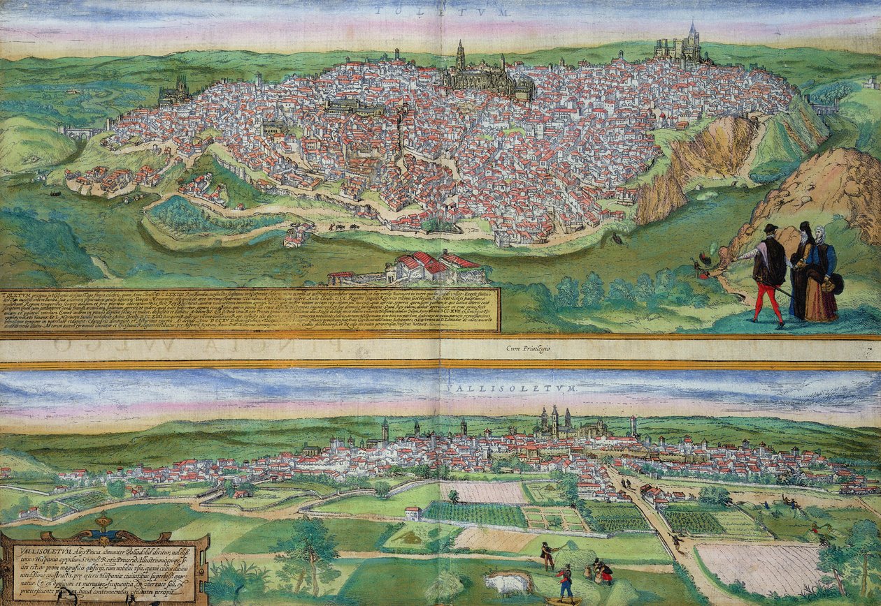 Carte de Tolède et Valladolid, de 