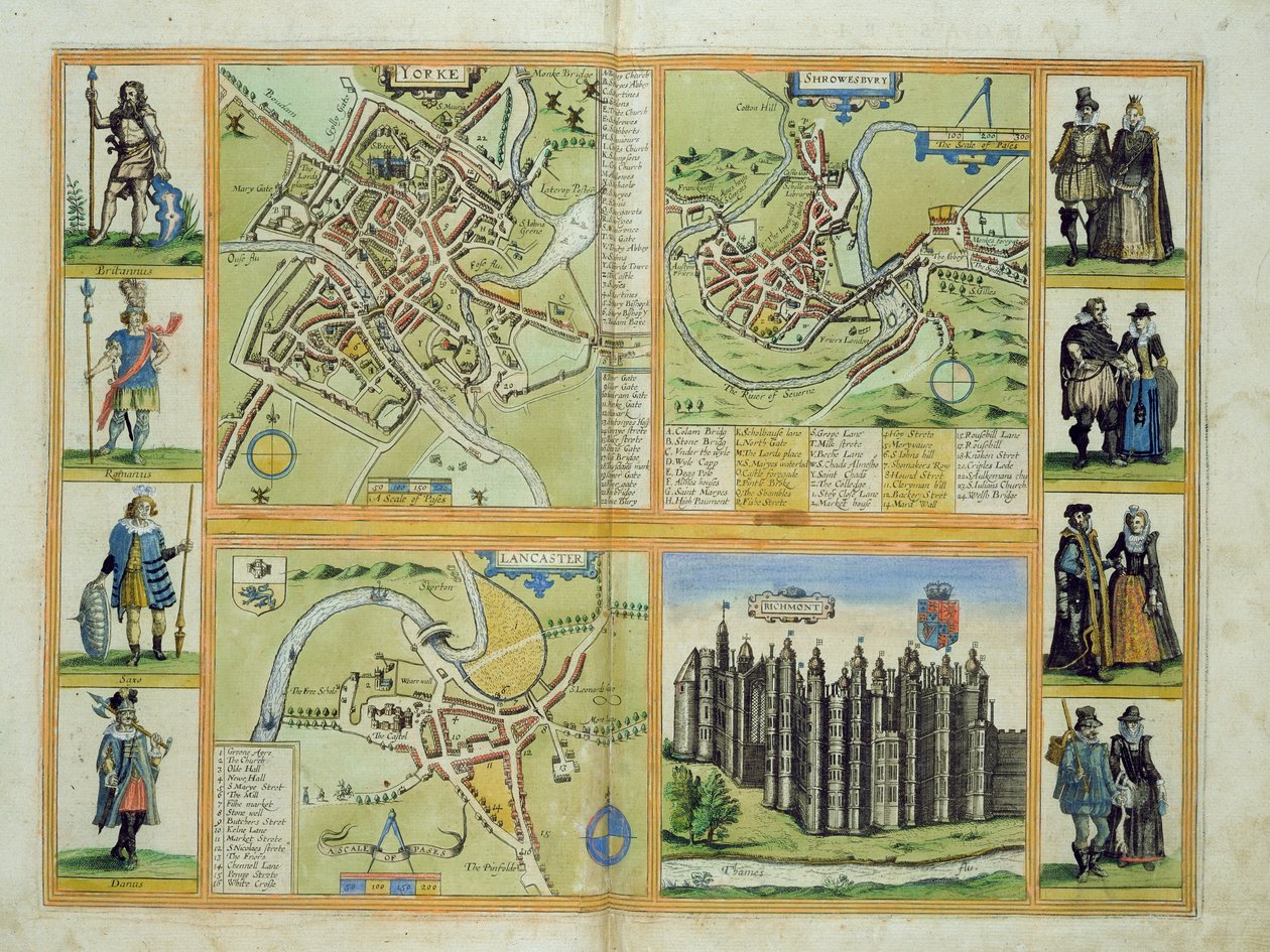Cartes de York, Shrewsbury, Lancaster et Richmond, de 
