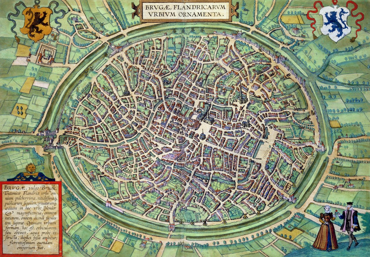 Plan de la ville de Bruges, de 