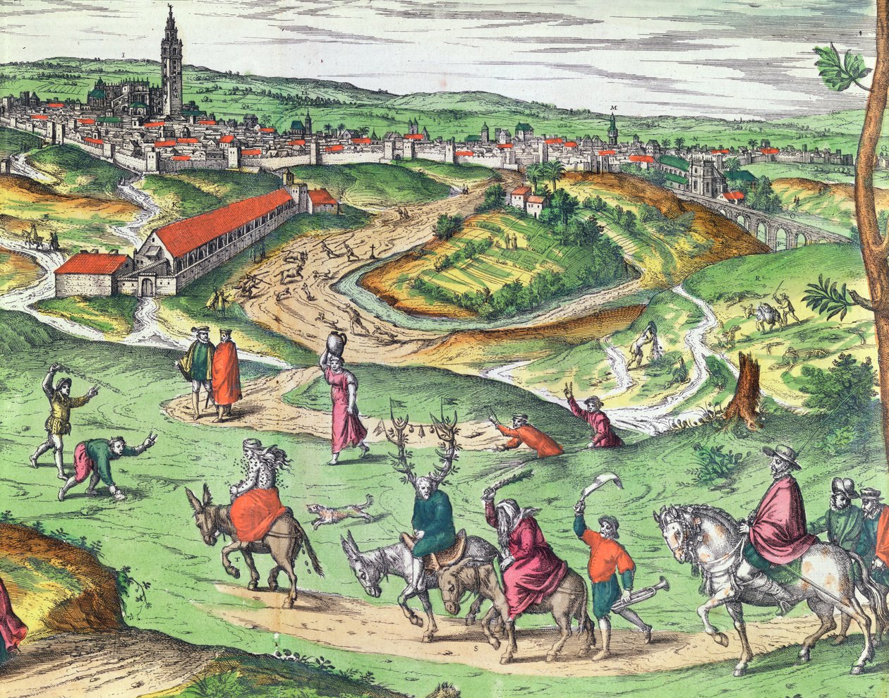 Plan de la ville de Séville, de Civitates Orbis Terrarum par Georg Braun et Frans Hogenberg (détail) - Joris Hoefnagel