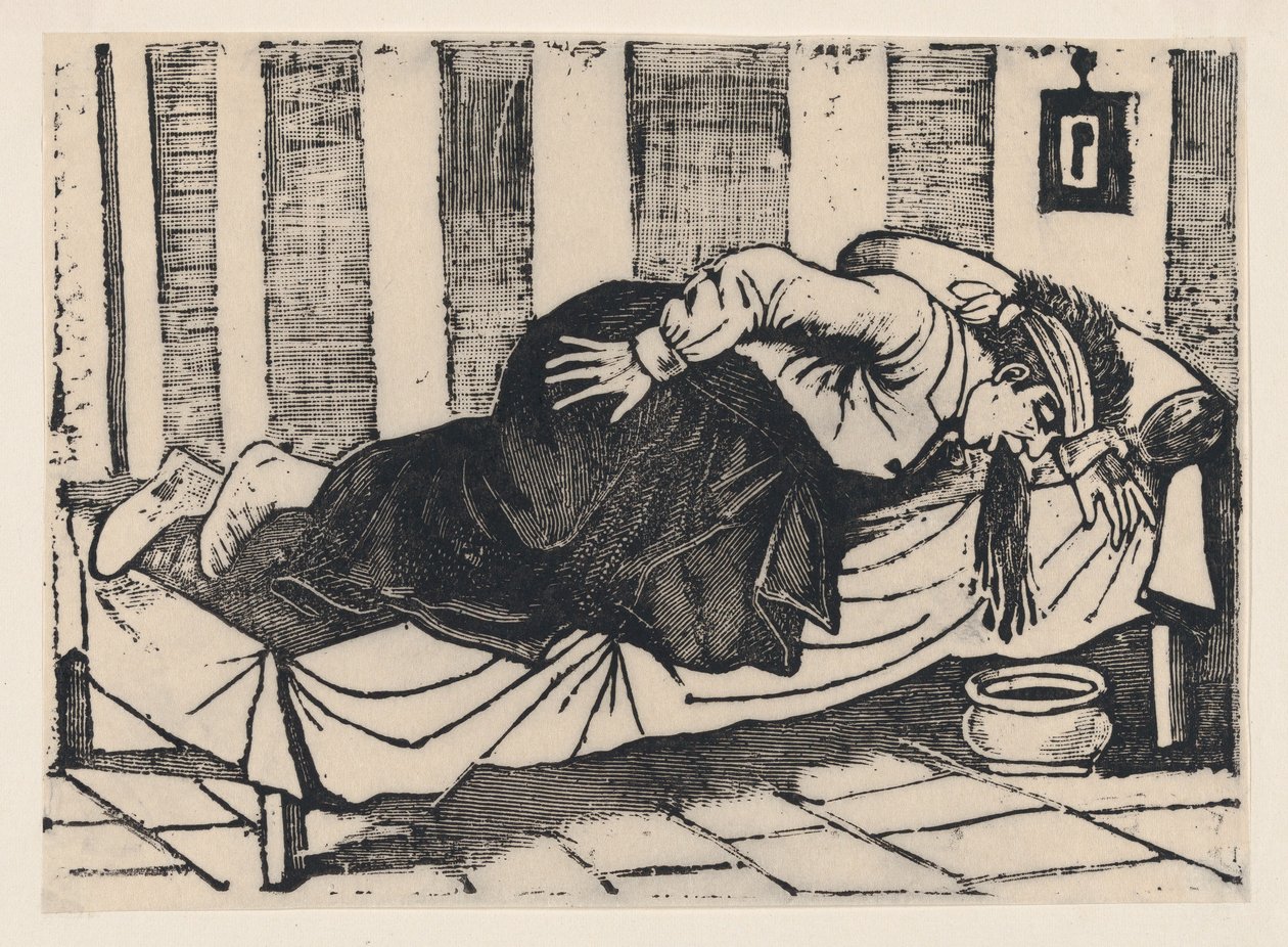 Un homme penché sur le côté d