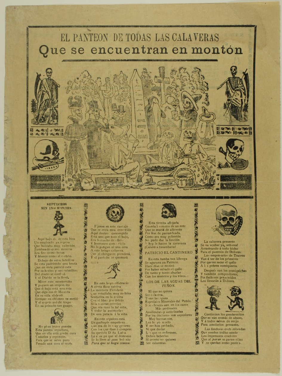 Le mausolée de tous les Calaveras trouvés en tas - José Guadalupe Posada