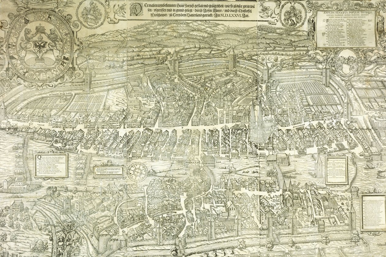 Vue-plan de Zurich, 1576 - Jos Murer