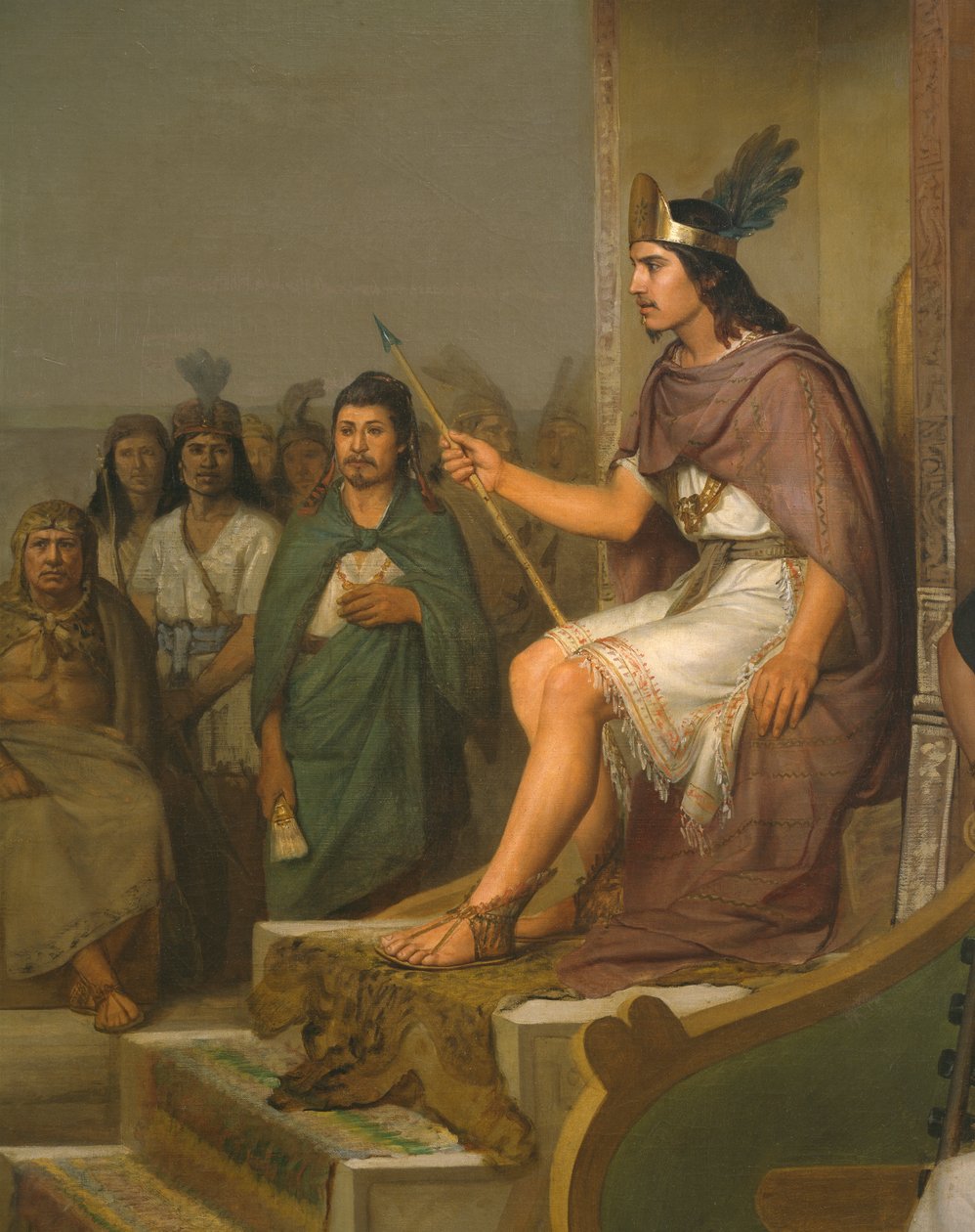 Découverte de pulque (détail de Montezuma II) - José María Obregón