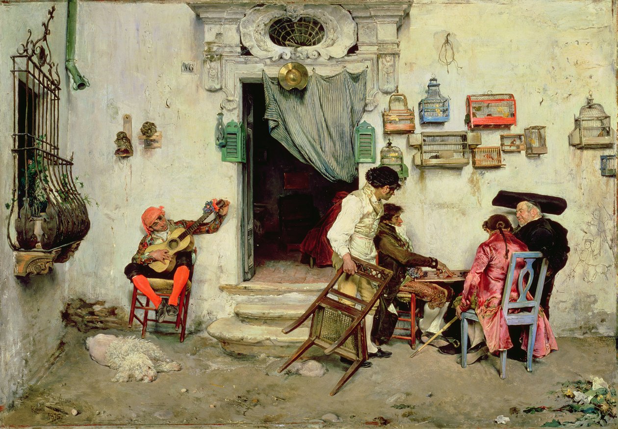 La boutique de Figaro, 1875 - Jose Jimenes Aranda