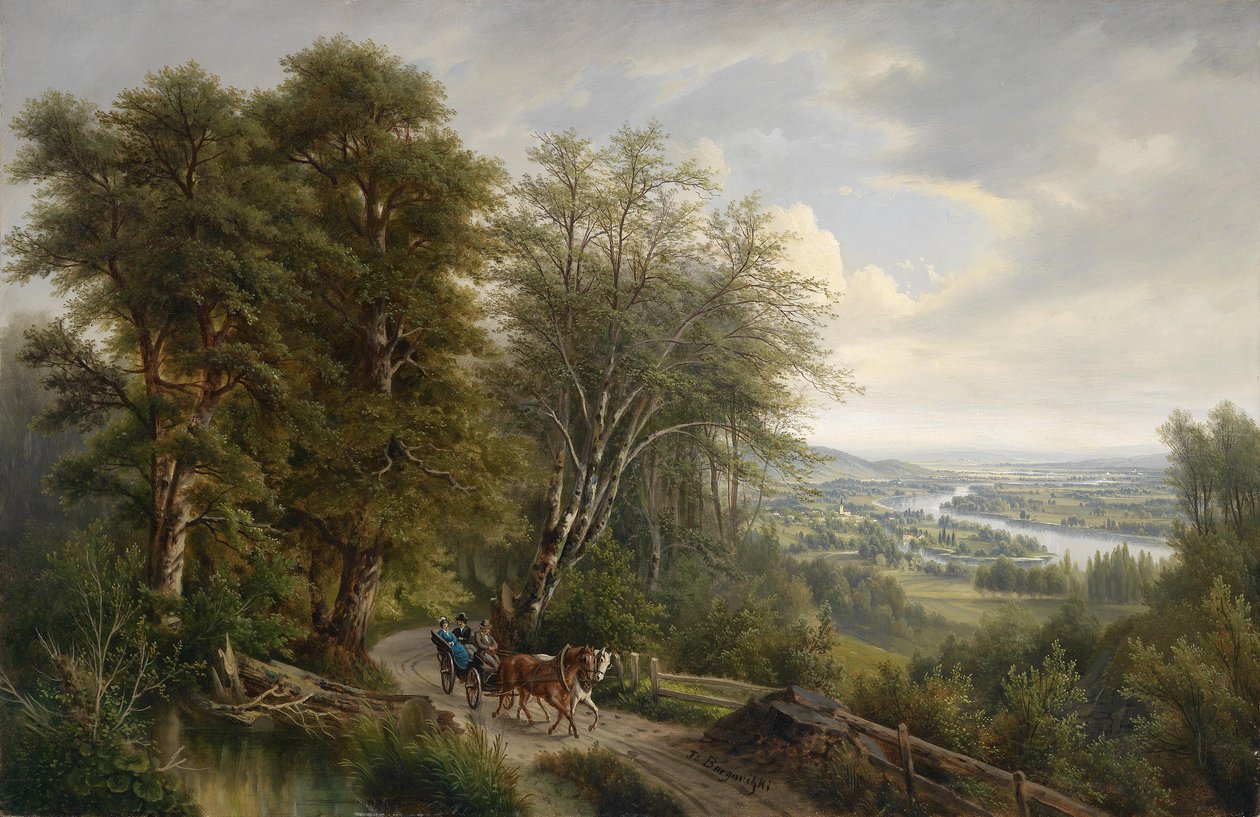 Grande paysage du Danube avec vue sur Nußdorf - Josef Burgaritzky