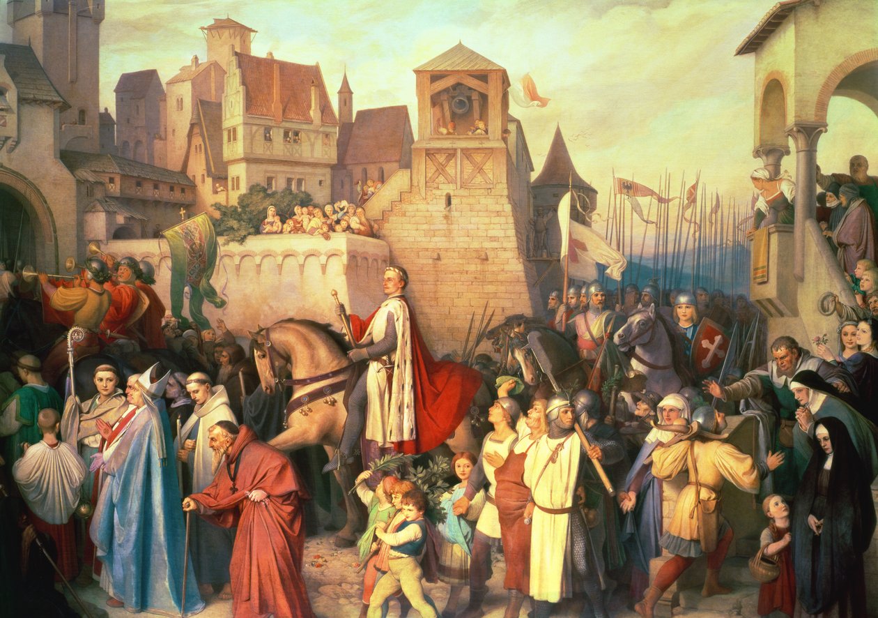 Le duc Léopold le Glorieux (1176-1230) entre à Vienne à son retour des croisades - Josef Mathias Trenkwald