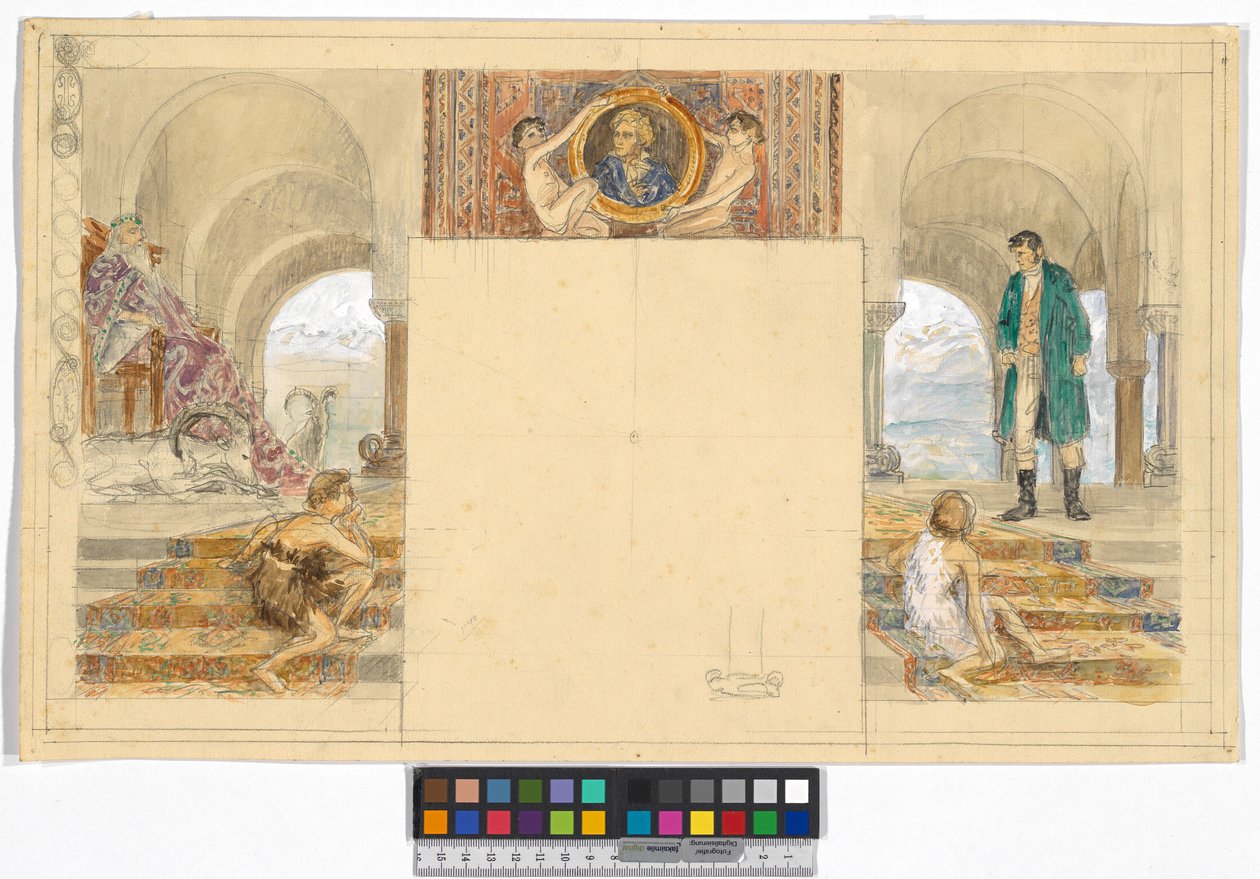 Le roi des Alpes et le misanthrope (projet pour le cycle Ferdinand Raimund « Le roi des Alpes et le misanthrope » au château de Kogl, Attergau) - Josef Engelhart