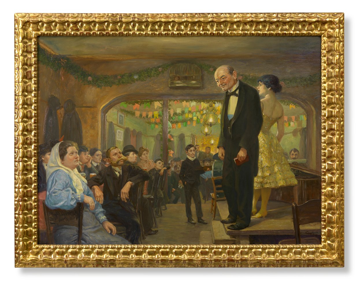 Représentation de chanteurs populaires (Jean Meneghini et Mizzi Lang) dans une auberge de banlieue viennoise - Josef Engelhart