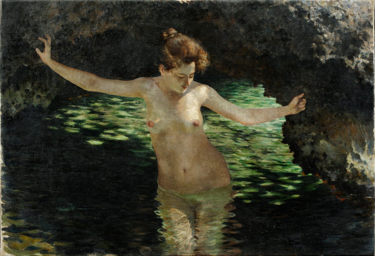 Lac dans la forêt - Baigneuses - Josef Engelhart