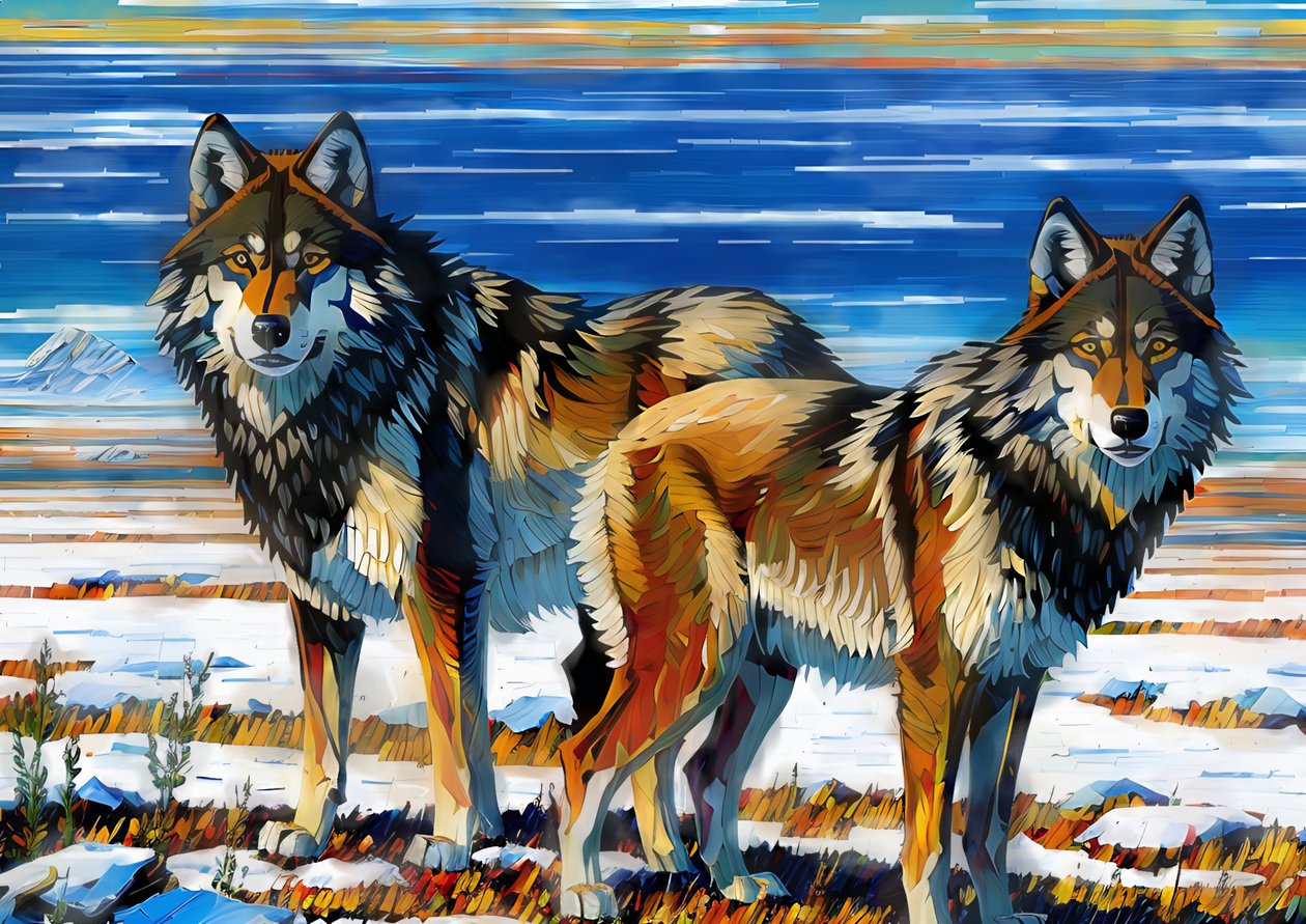 Animaux : Loups 1 - Josef Johann Michel