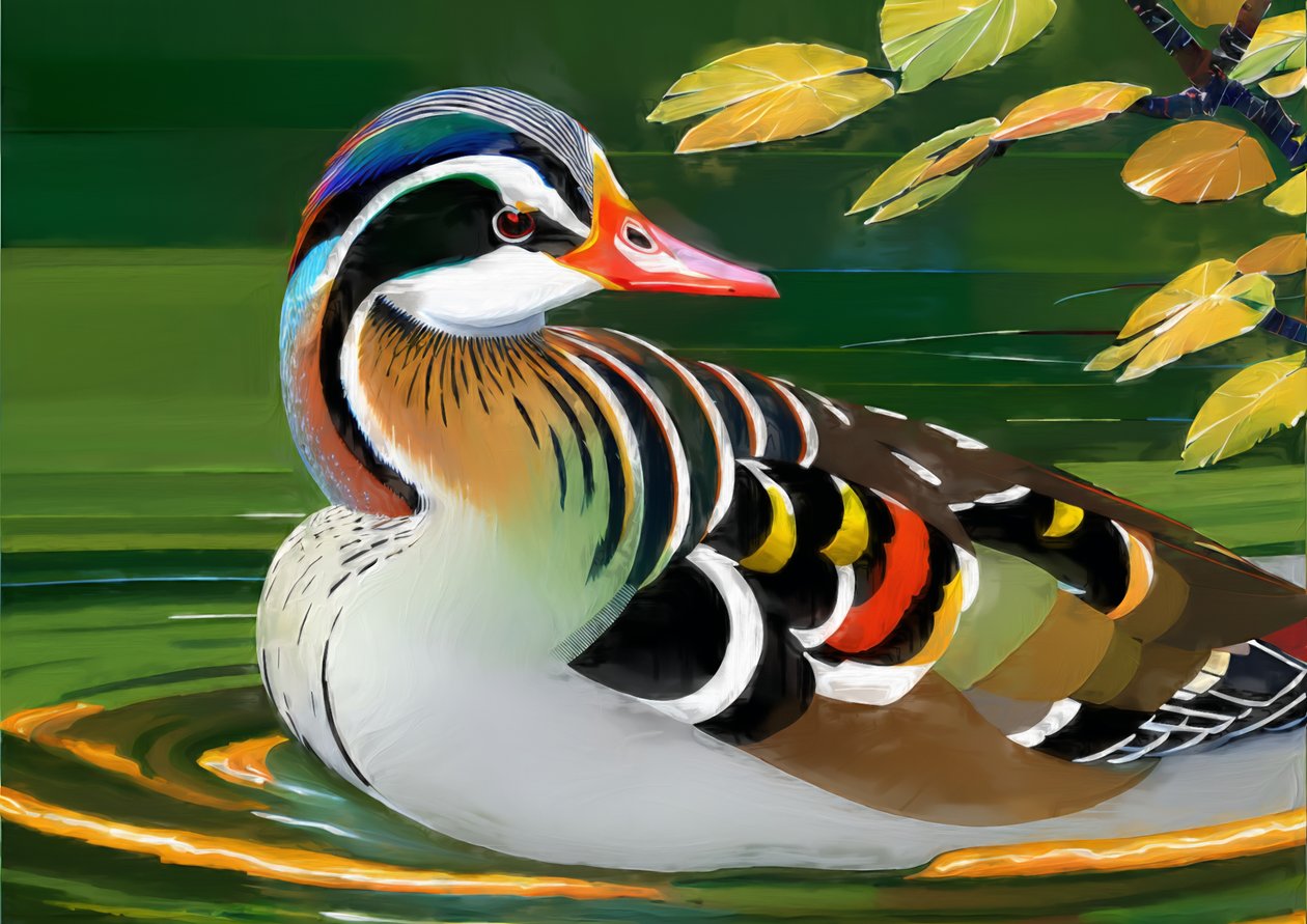 Animaux : canard mandarin 1 - Josef Johann Michel