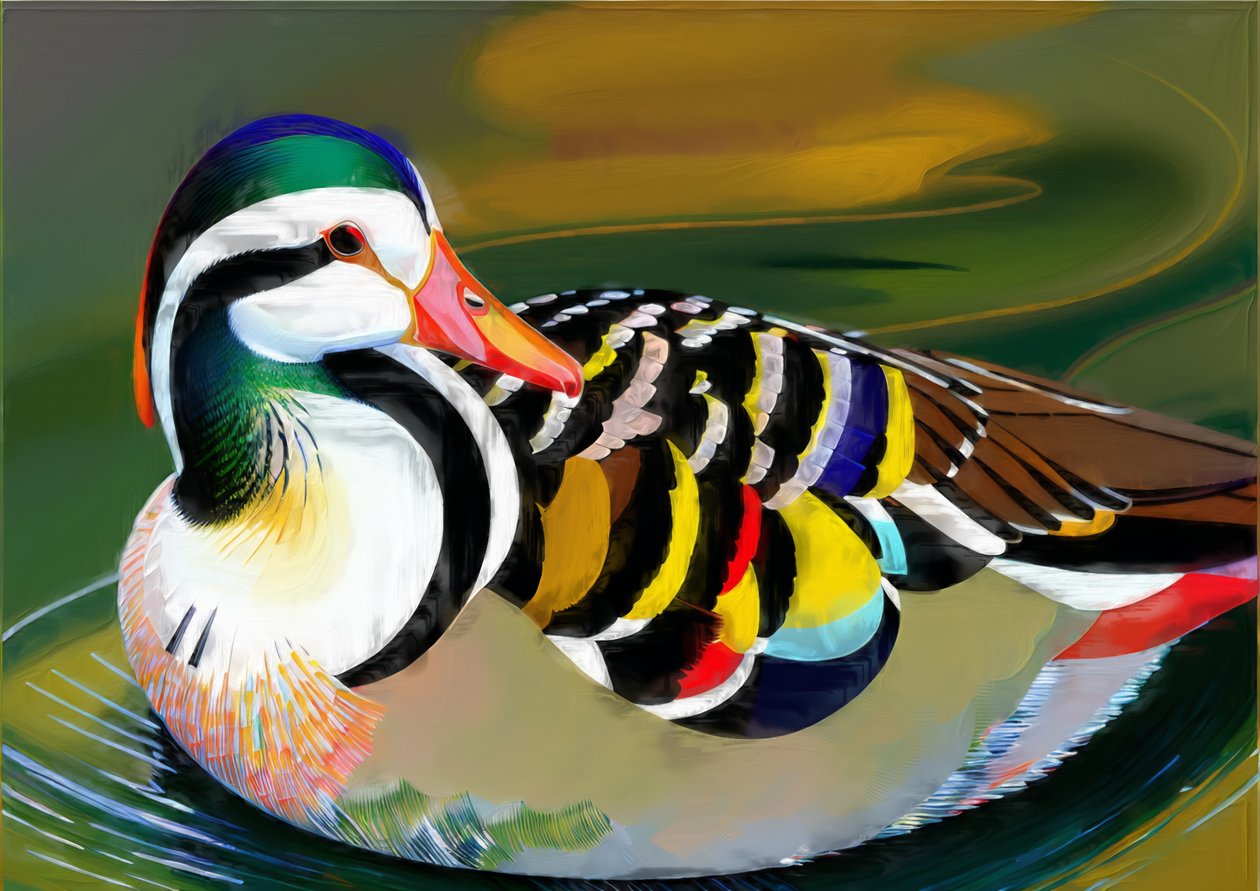 Animaux : canard mandarin 3 - Josef Johann Michel