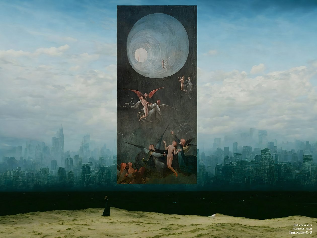 JJM recrée Friedrich-C-D: Der Mönch vor der Stadt Vision 1 - Josef Johann Michel