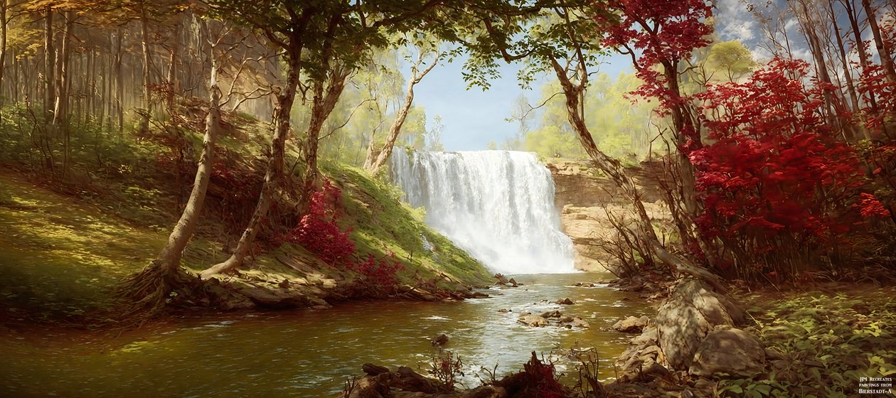 JJM recrée Bierstadt-A: Chutes de Minnehaha - Josef Johann Michel