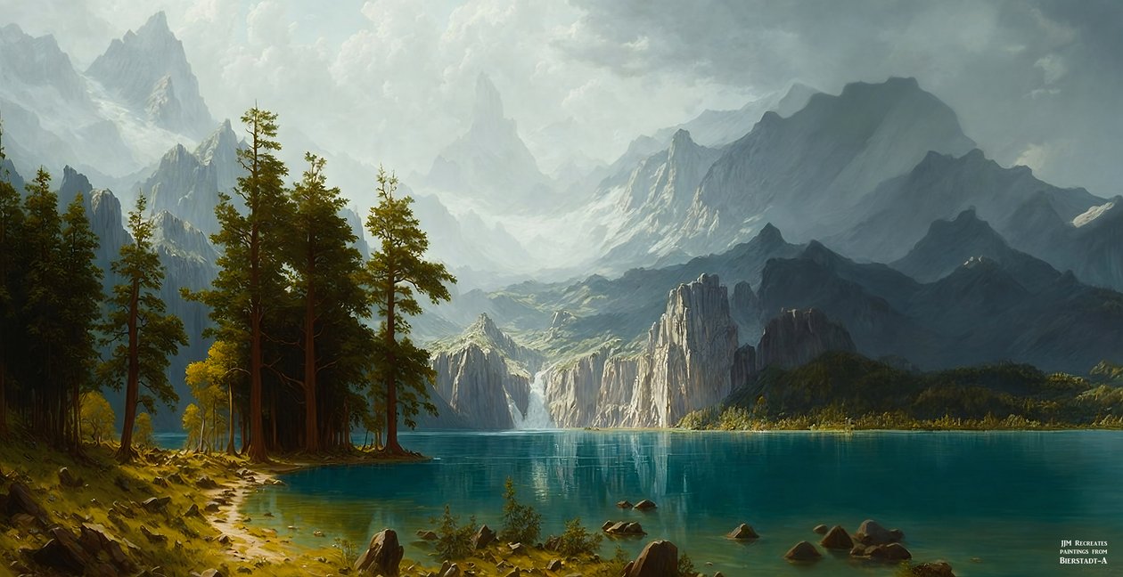 JJM recrée Bierstadt-A: Sierra Nevada (Panorama) - Josef Johann Michel