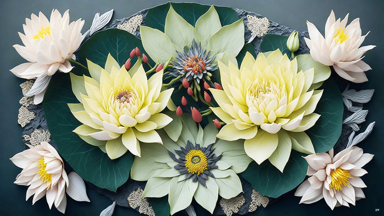mandala: éléments de nénuphars_02 - Josef Johann Michel
