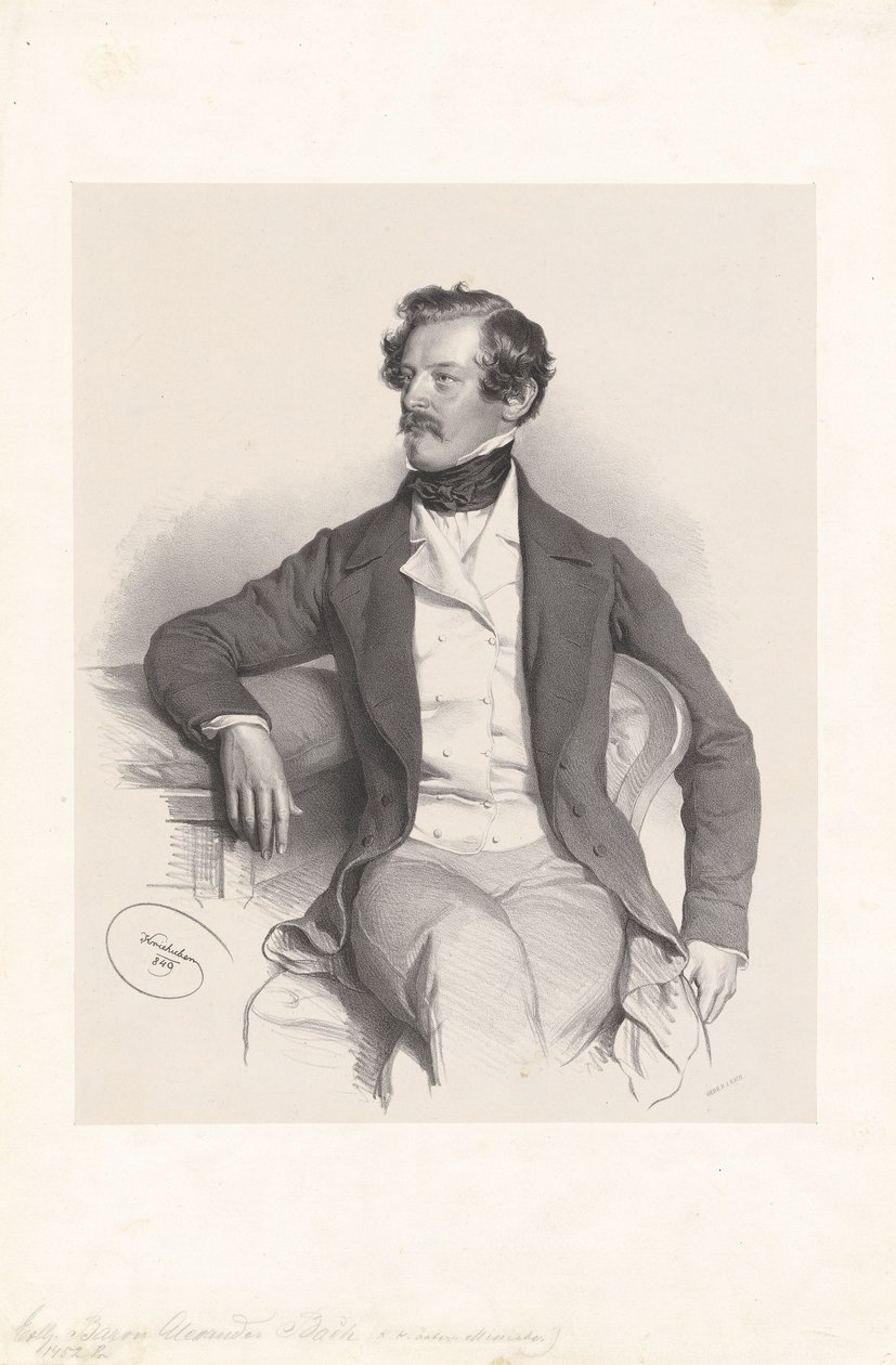 Alexander baron von Bach (1813-1893), juriste, homme politique - Josef Kriehuber
