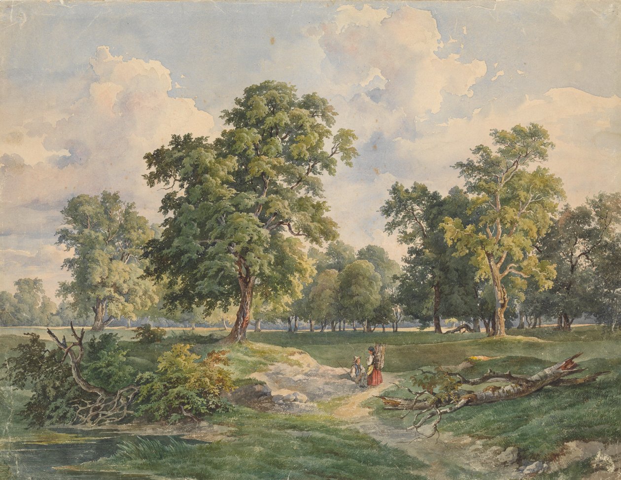 Grand paysage de parc, Laxenburg - Josef Kriehuber