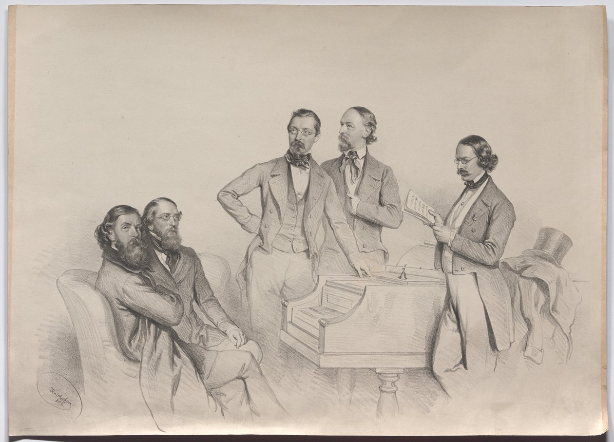 Compositeurs autrichiens : Heinrich Proch, Franz von Suppé, Karl Binder, Anton Emil Titl, Anton Maria Storch - Josef Kriehuber