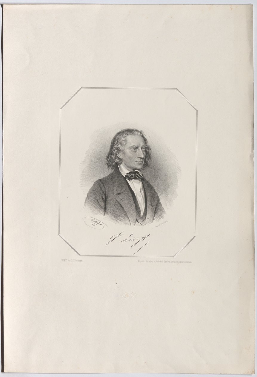 Portrait de Franz Liszt 1811-1886, 1856 - Josef Kriehuber