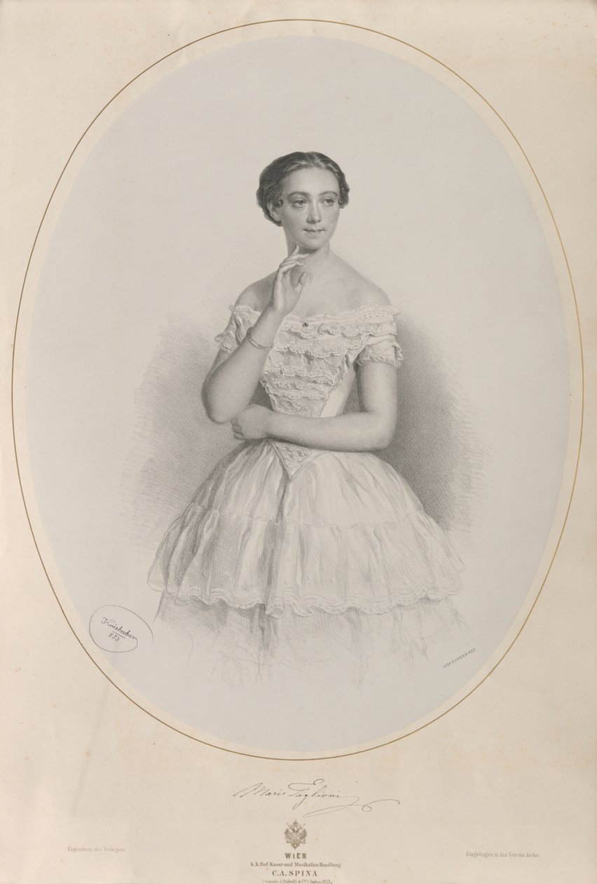 Portrait de la ballerine Marie Taglioni 1804-1884, 1853 - Josef Kriehuber