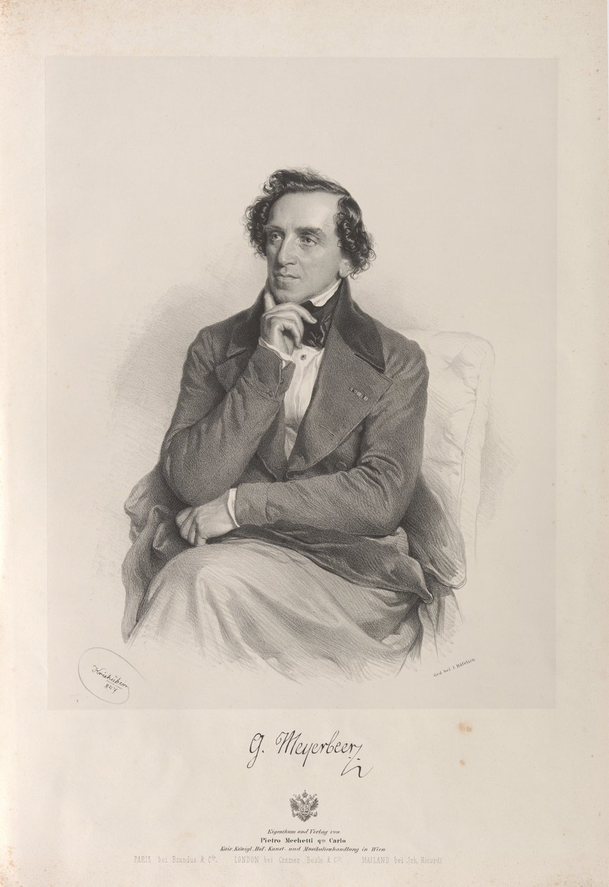 Portrait du compositeur Giacomo Meyerbeer 1791-1864, 1847 - Josef Kriehuber