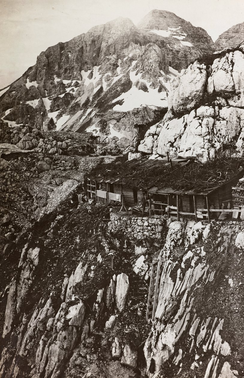 Album "Meine weltkriegs - Erinnerungen Front Sud-Ouest (Carinthie, Italie, Tyrol du Sud) 31/03/1915-12/11/1918 - Josef Zohles Wien": camp militaire en montagne - Josef Zohles