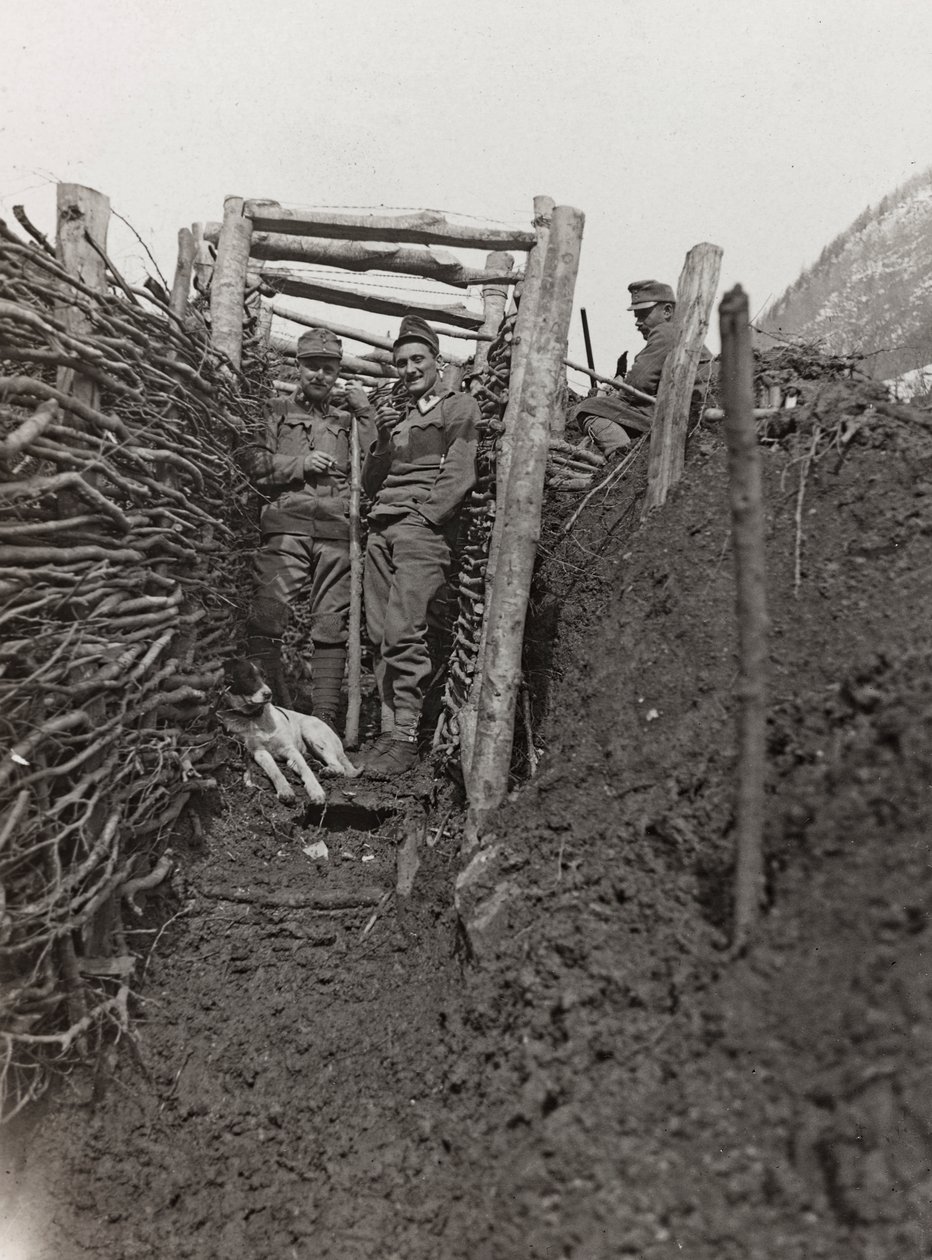 Album "Meine weltkriegs - Erinnerungen Front sud-ouest (Carinthie, Italie, Tyrol du Sud) 31/03/1915-12/11/1918 - Josef Zohles Wien ": tranchée (photo n/b) - Josef Zohles