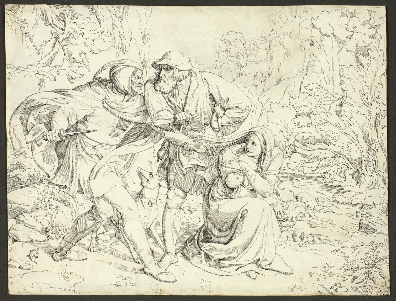 Les meurtriers de Geneviève prennent pitié - Josef von Führich