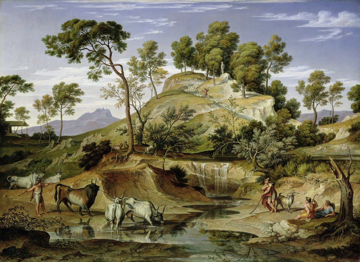 Paysage avec bergers et vaches à la source, 1832-34 - Joseph Anton Koch