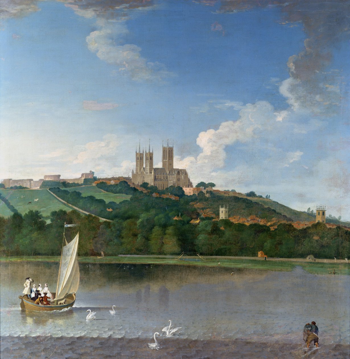 Lincoln depuis le bassin de Brayford - Joseph Baker