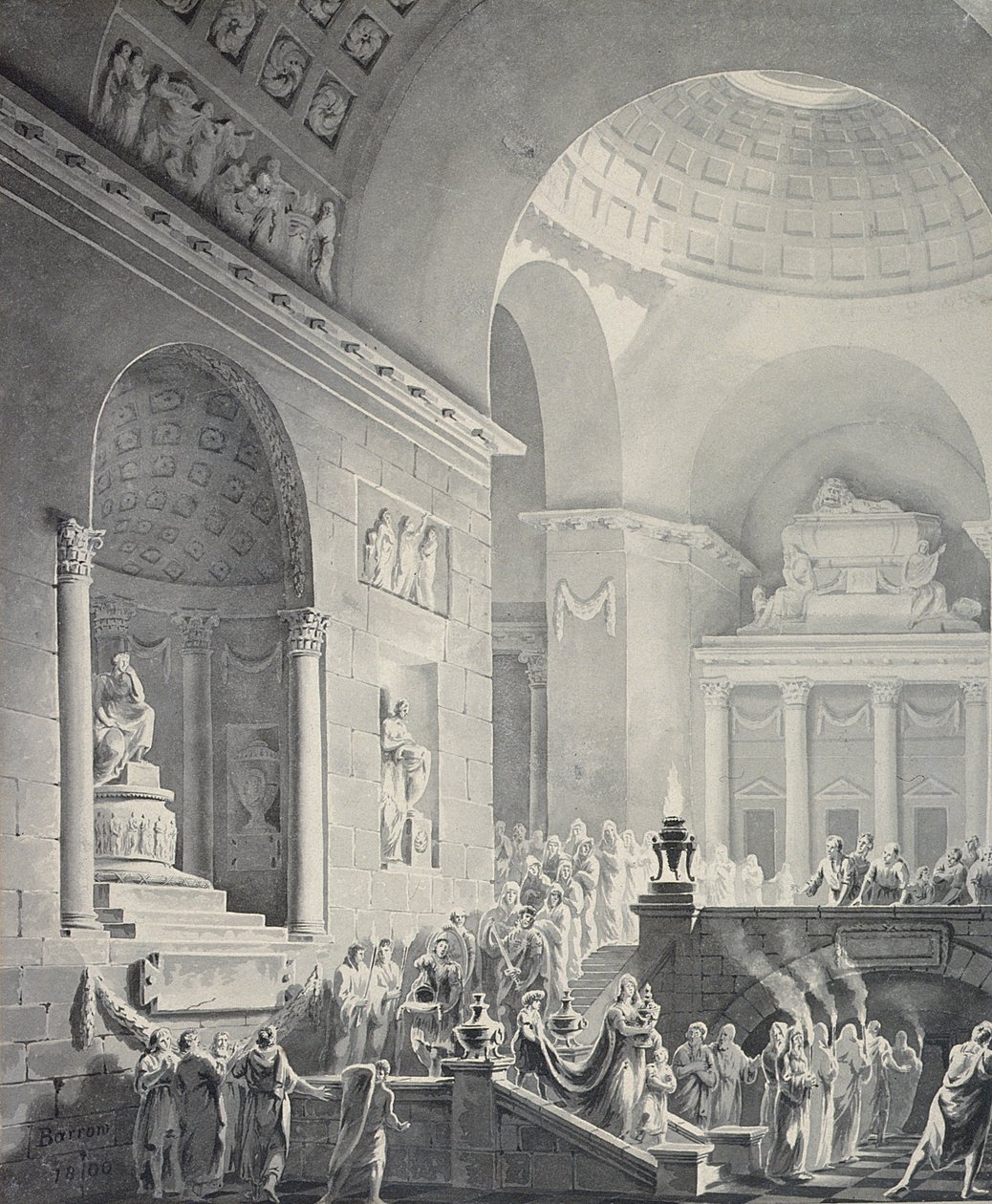 Scène dans un temple classique : Procession funéraire d