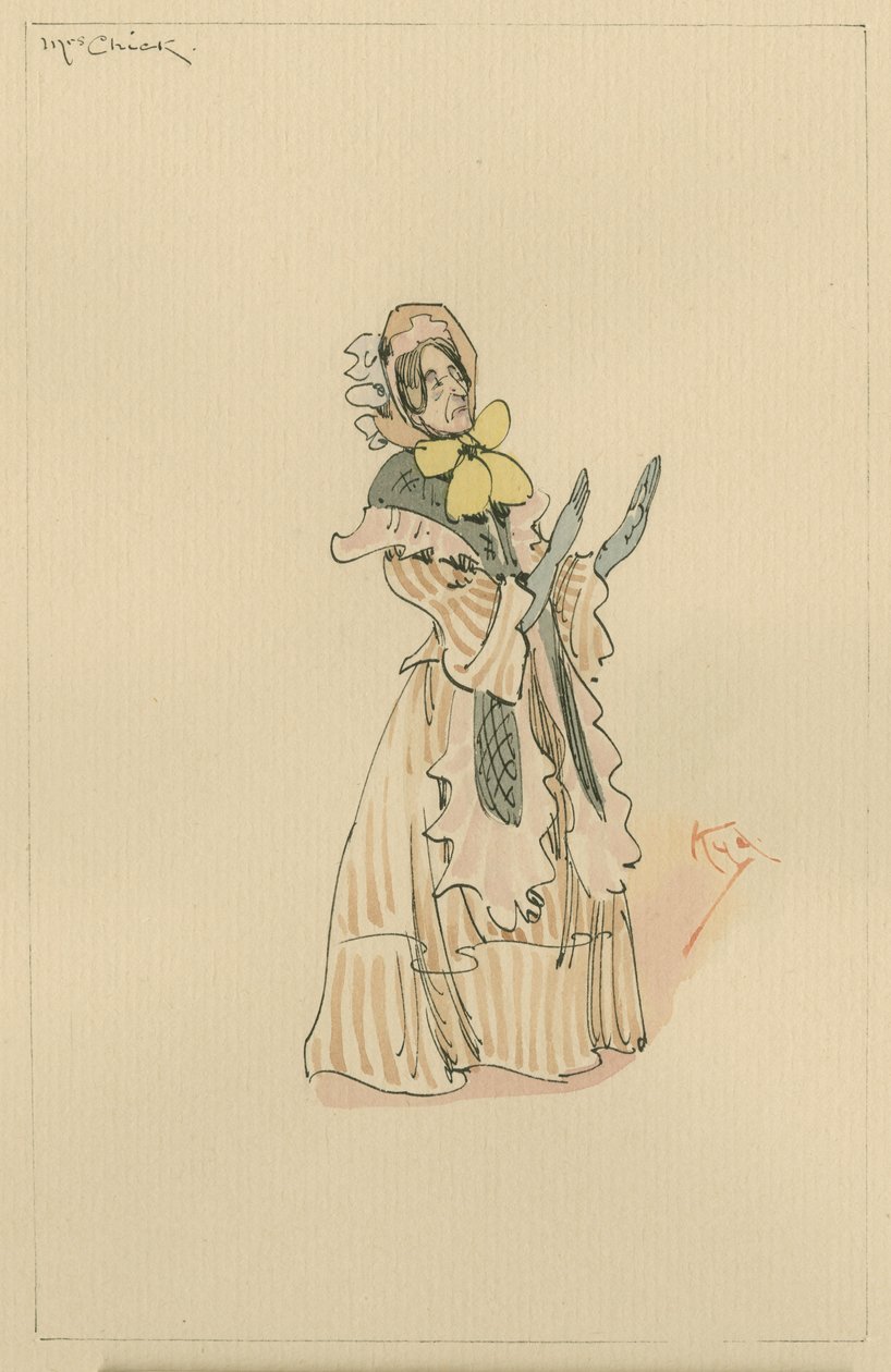 Mme Chick, vers 1920 (encre et aquarelle sur papier) - Joseph Clayton Clarke